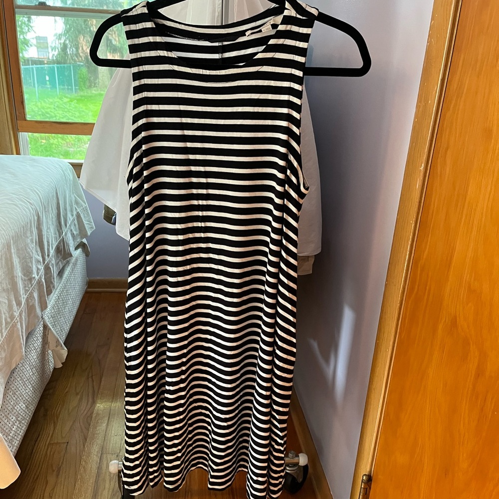 Loft striped swing dress